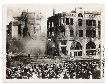 (CALIFORNIA.) Press photographs from the dynamite bombing of the Los Angeles Times building.